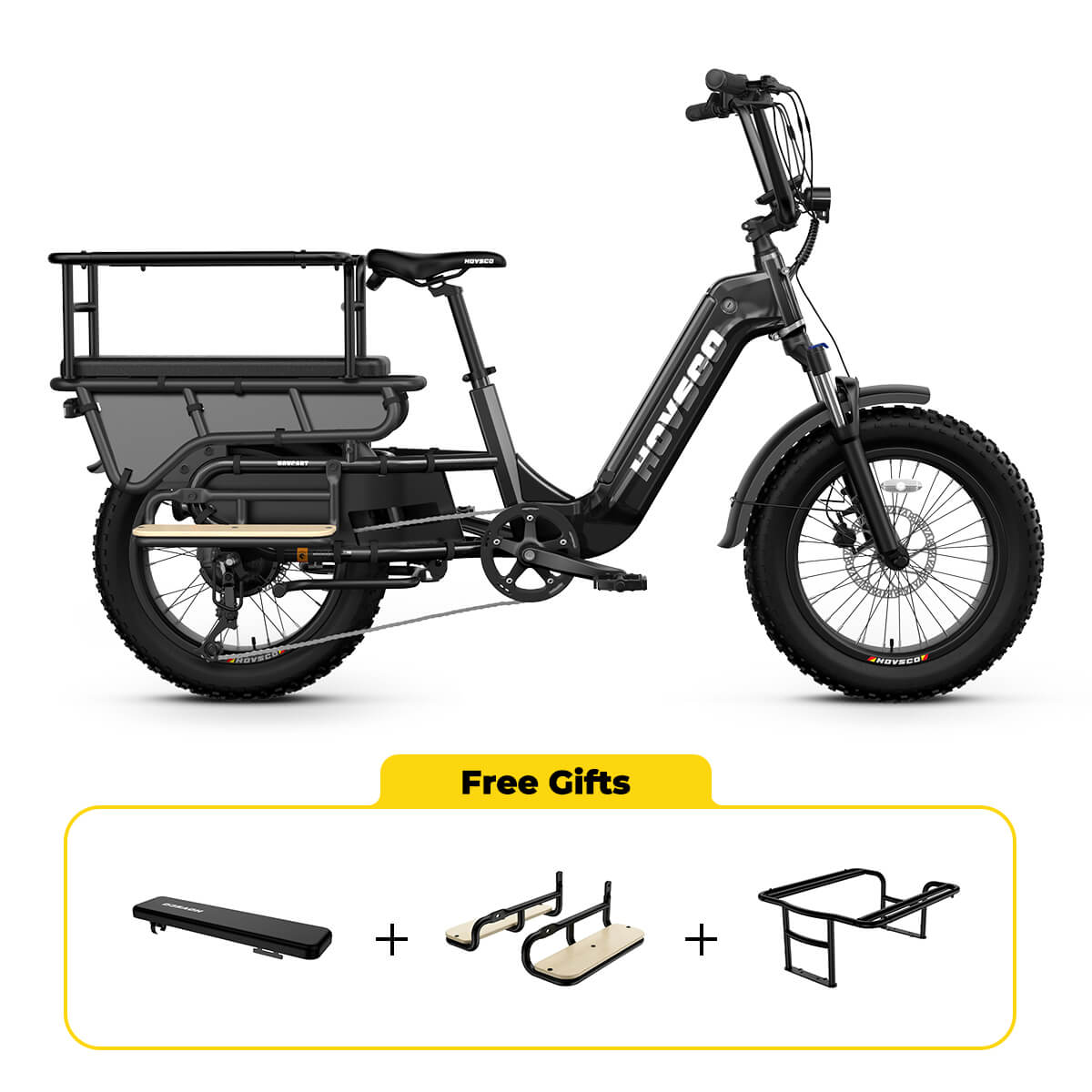 HOVSCO™ HovCart 20“ Step-Thru Electric Fat Tire Cargo Bike