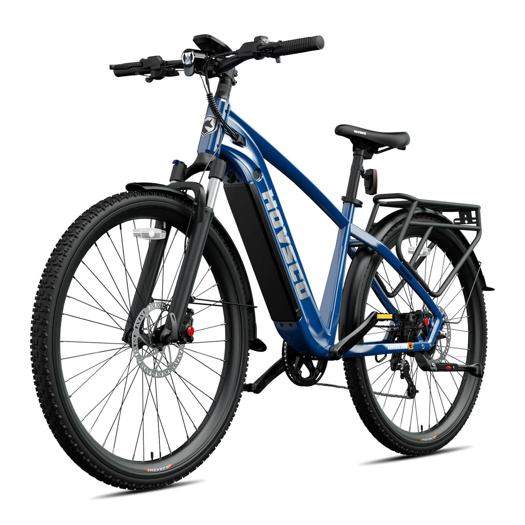 Hovsco HovRanger Blue Urban Commuter Electric Bicycle with A 970W Brushless Rear Hub Motor and A 720Wh Lithium Ion Battery