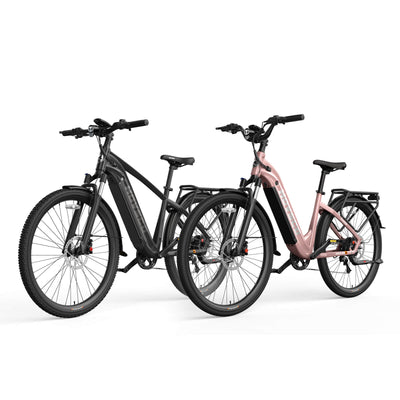 HOVSCO™ HovRanger 27.5" Electric Bike For Adults Bundle Sale Grey & Rose Gold