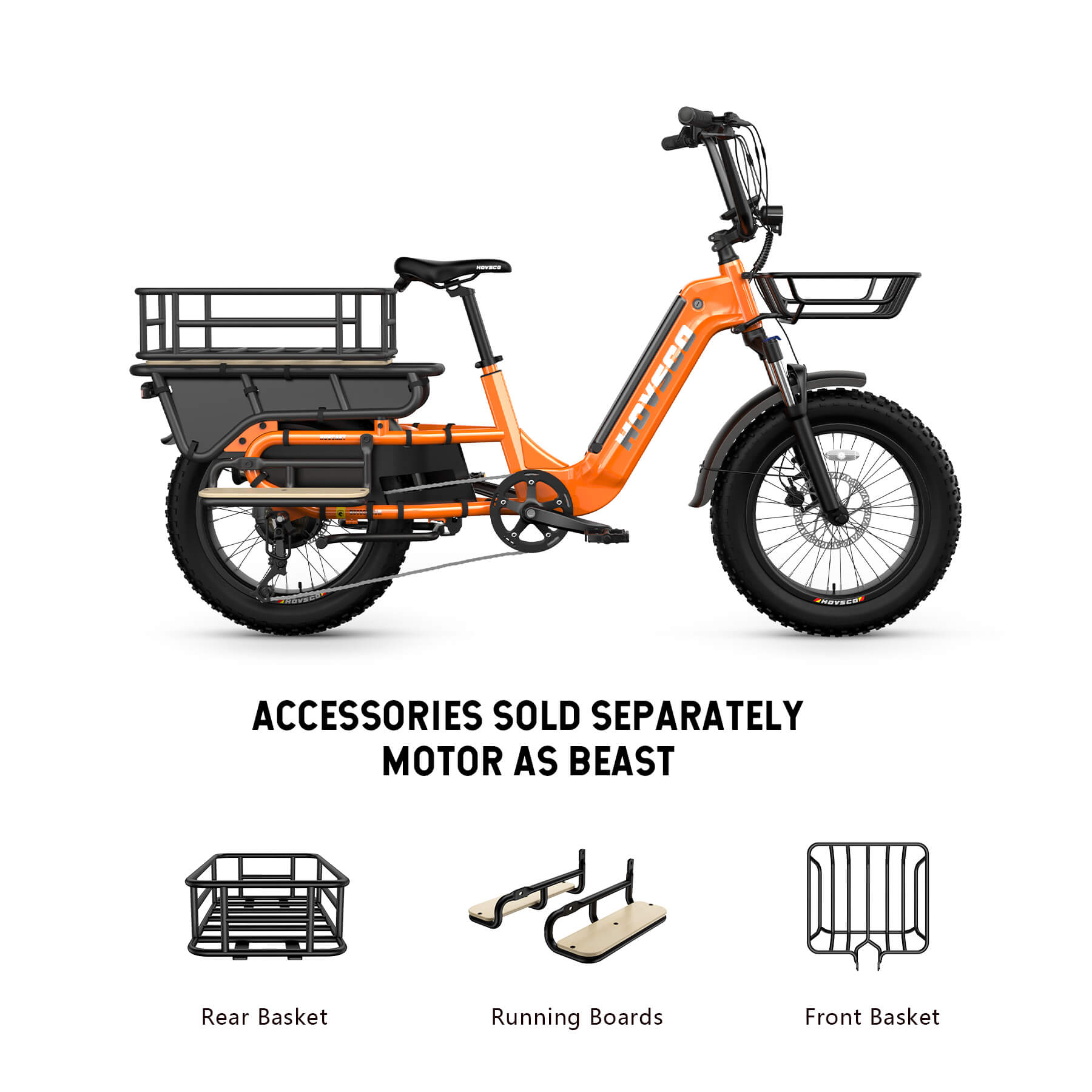 HOVSCO™ HovCart 20“ Step-Thru Electric Fat Tire Cargo Bike